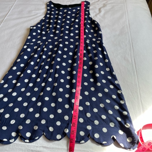 MINKPINK Women’s Blue with White Polka Dots Dress. Scalloped hem. 100% Viscose - Picture 8 of 14